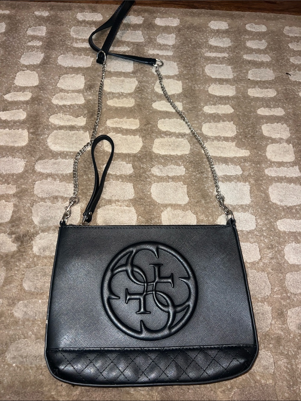 Guess vintage Black logo Accented Crossbody Handbag with straps
